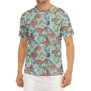 Bouvardia Pattern Print Men's Short Sleeve Rash Guard