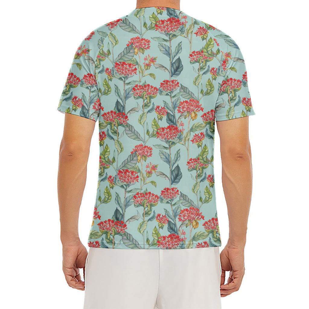 Bouvardia Pattern Print Men's Short Sleeve Rash Guard