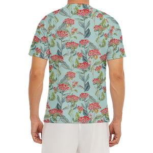 Bouvardia Pattern Print Men's Short Sleeve Rash Guard