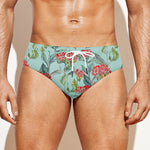Bouvardia Pattern Print Men's Swim Briefs