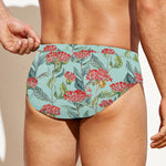 Bouvardia Pattern Print Men's Swim Briefs