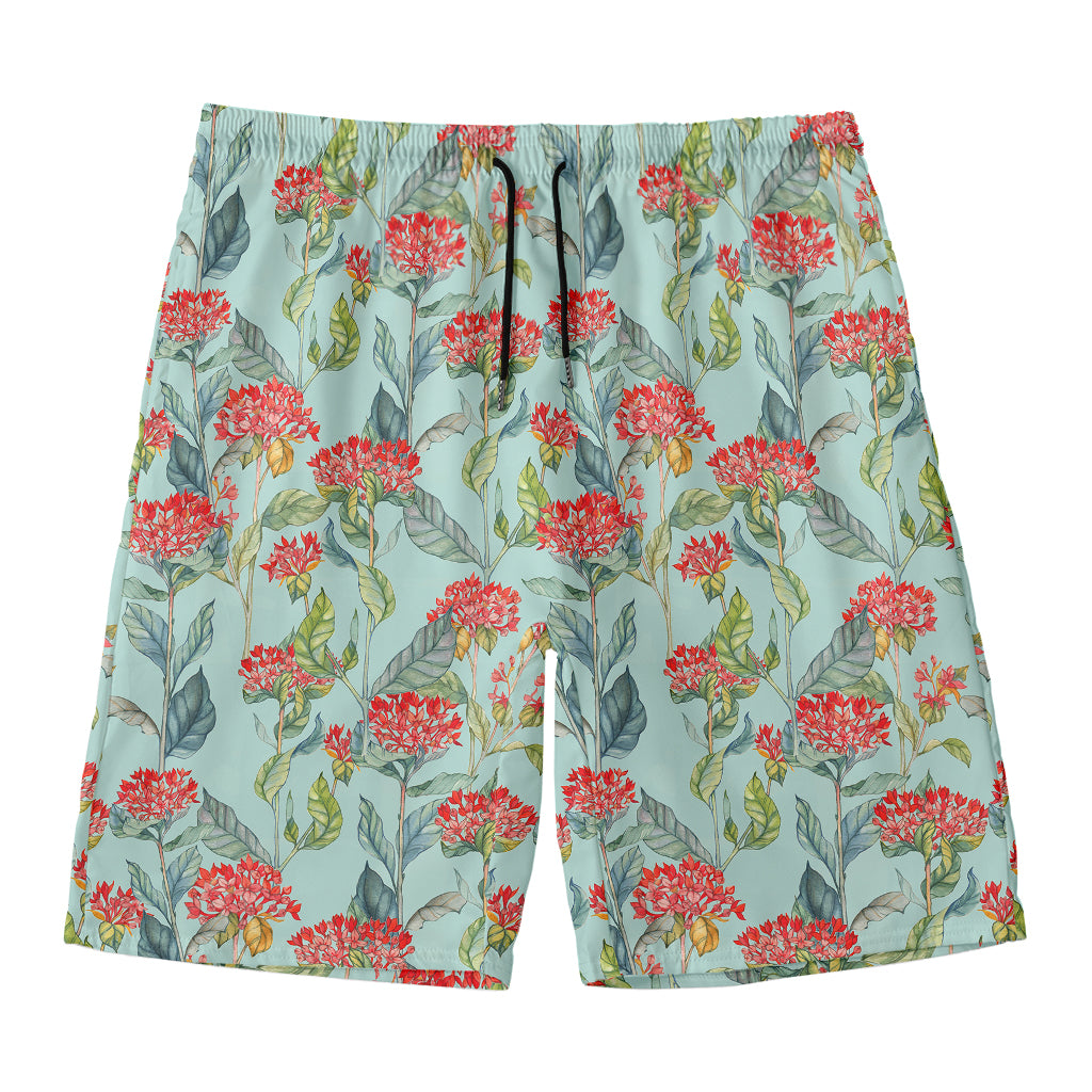 Bouvardia Pattern Print Men's Swim Trunks