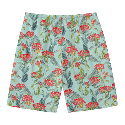 Bouvardia Pattern Print Men's Swim Trunks
