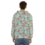 Bouvardia Pattern Print Men's Velvet Pullover Hoodie