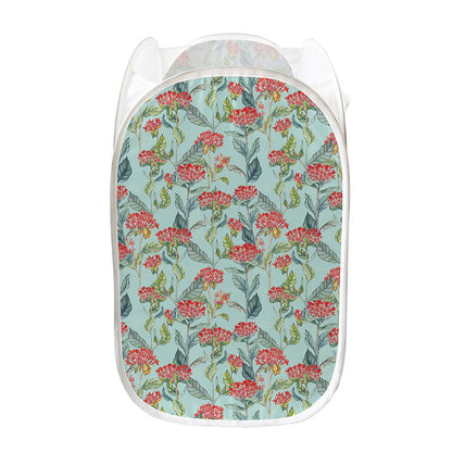Bouvardia Pattern Print Mesh Laundry Hamper