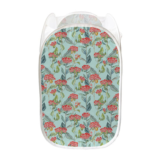 Bouvardia Pattern Print Mesh Laundry Hamper