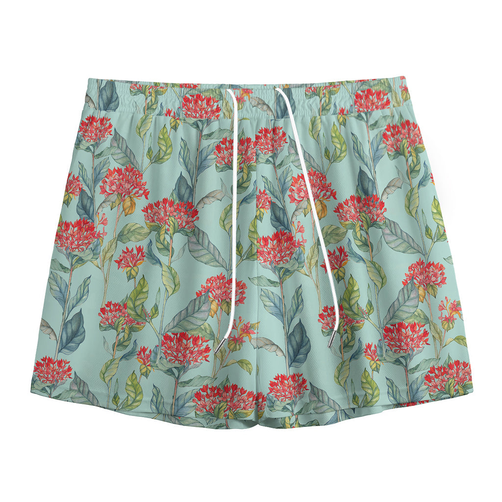 Bouvardia Pattern Print Mesh Shorts