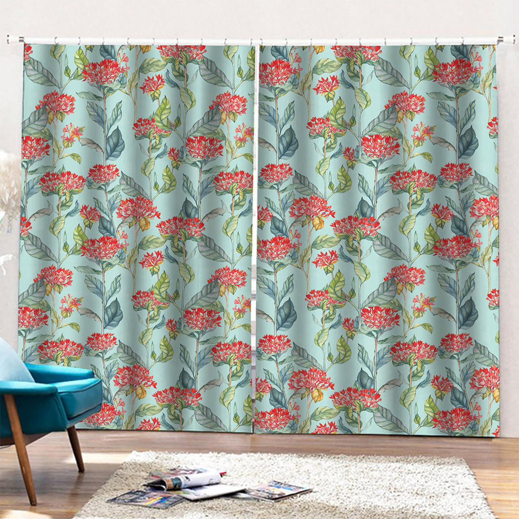 Bouvardia Pattern Print Pencil Pleat Curtains