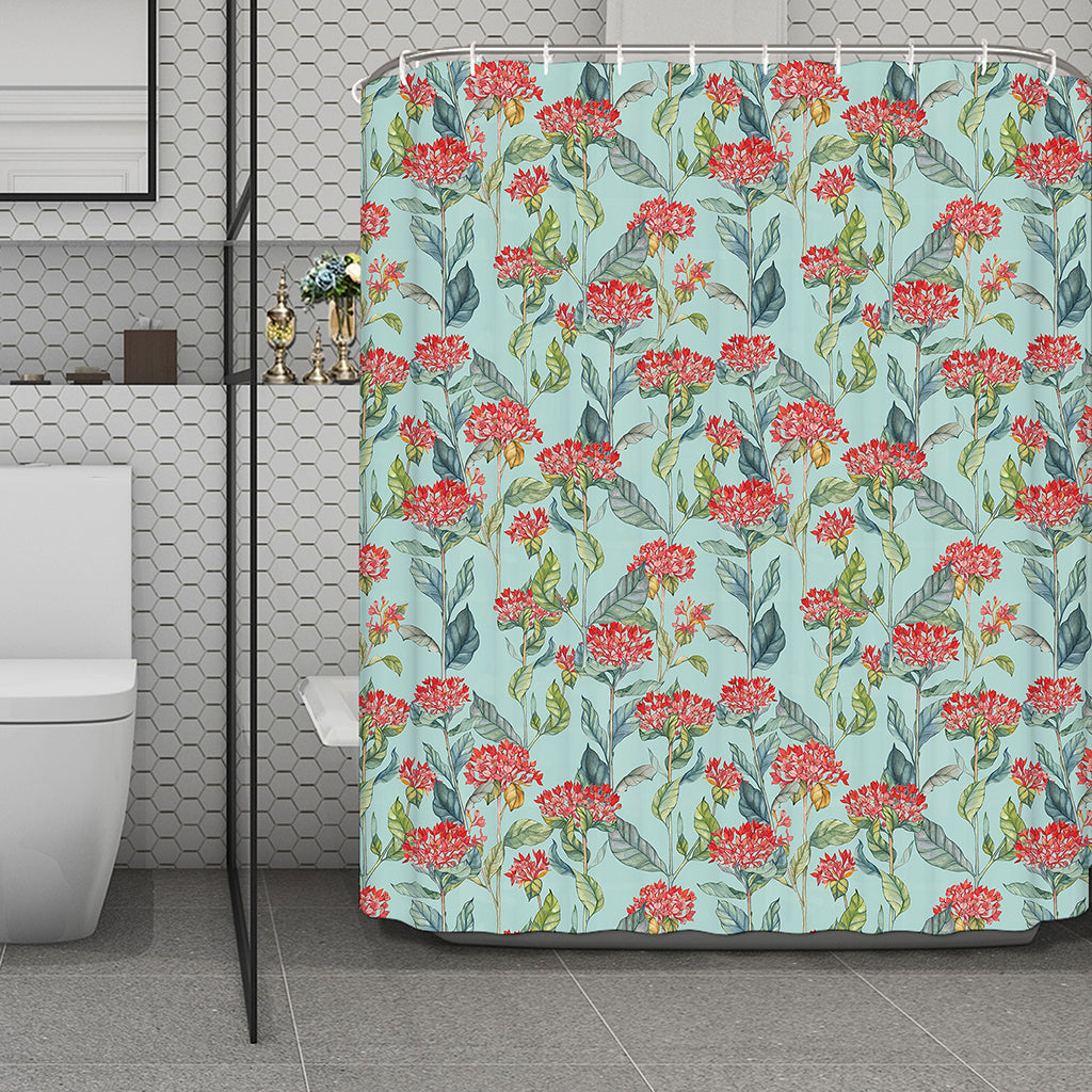 Bouvardia Pattern Print Polyester Shower Curtain