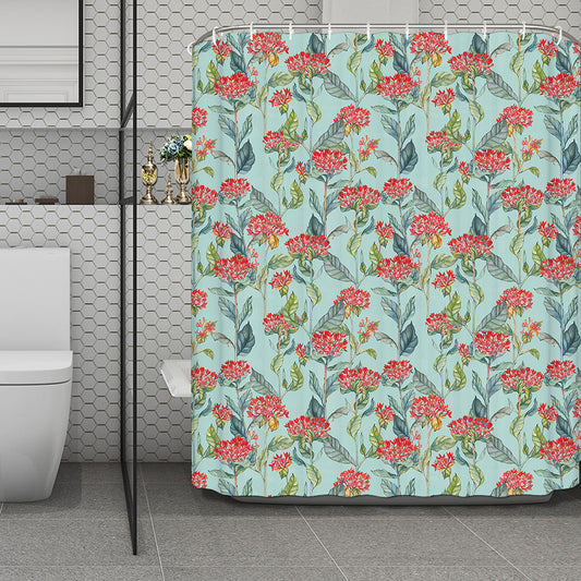 Bouvardia Pattern Print Polyester Shower Curtain