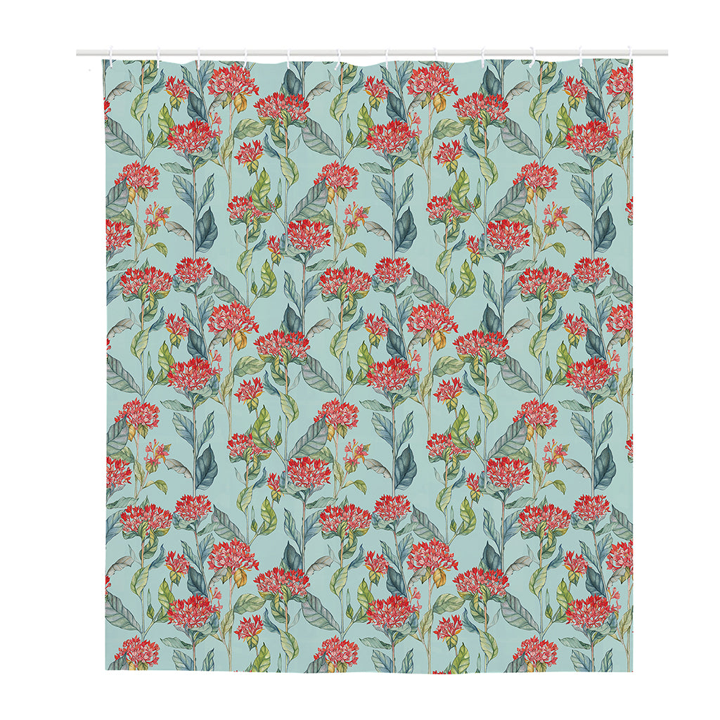 Bouvardia Pattern Print Polyester Shower Curtain