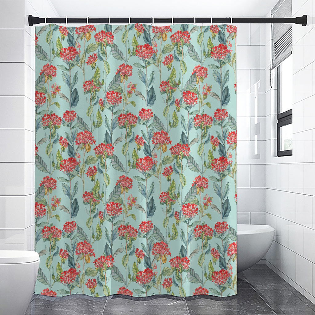 Bouvardia Pattern Print Premium Shower Curtain