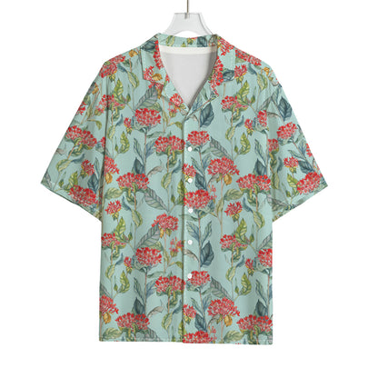 Bouvardia Pattern Print Rayon Hawaiian Shirt