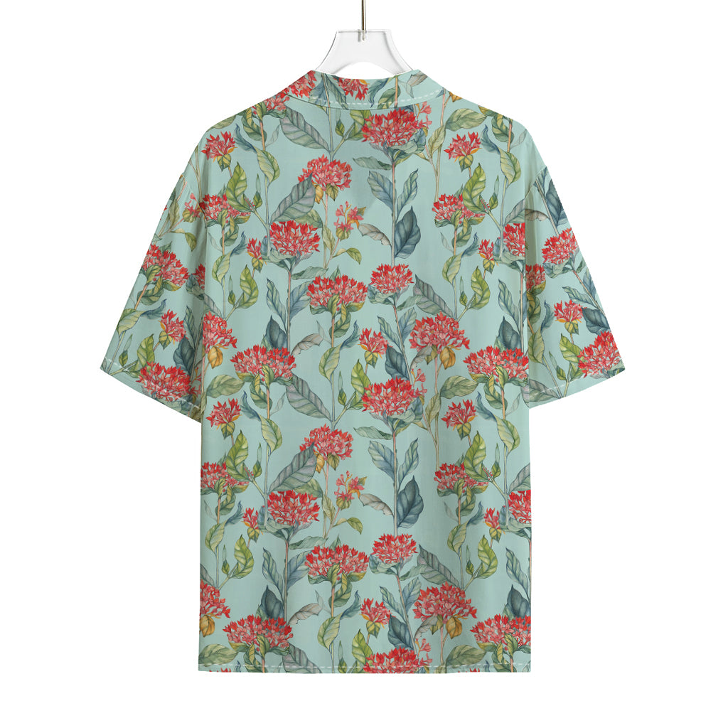 Bouvardia Pattern Print Rayon Hawaiian Shirt