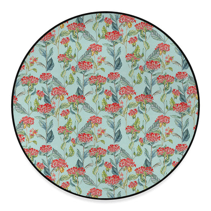Bouvardia Pattern Print Round Floor Mat