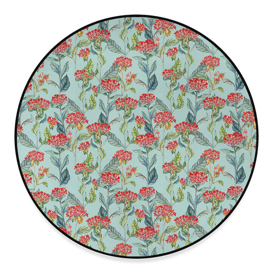Bouvardia Pattern Print Round Floor Mat