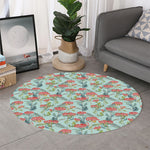 Bouvardia Pattern Print Round Rug