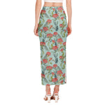 Bouvardia Pattern Print Side Slit Maxi Skirt