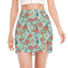 Bouvardia Pattern Print Side Slit Mini Skirt