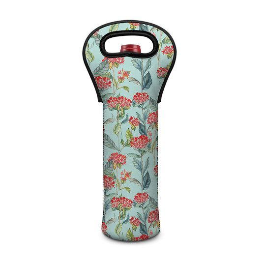 Bouvardia Pattern Print Single Neoprene Wine Tote