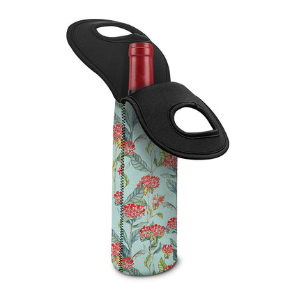 Bouvardia Pattern Print Single Neoprene Wine Tote