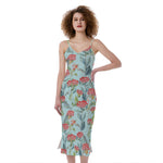 Bouvardia Pattern Print Slim Fit Midi Cami Dress