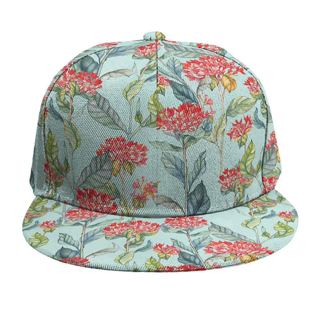 Bouvardia Pattern Print Snapback Cap