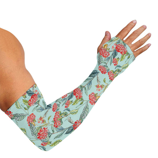 Bouvardia Pattern Print Sun Protection Arm Sleeves