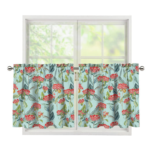 Bouvardia Pattern Print Tier Curtains
