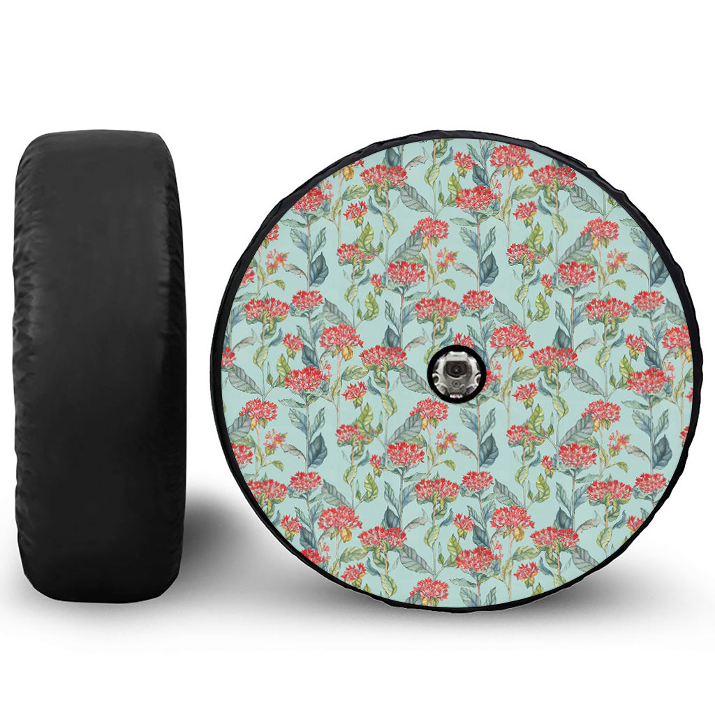 Bouvardia Pattern Print Tire Cover With Camera Hole