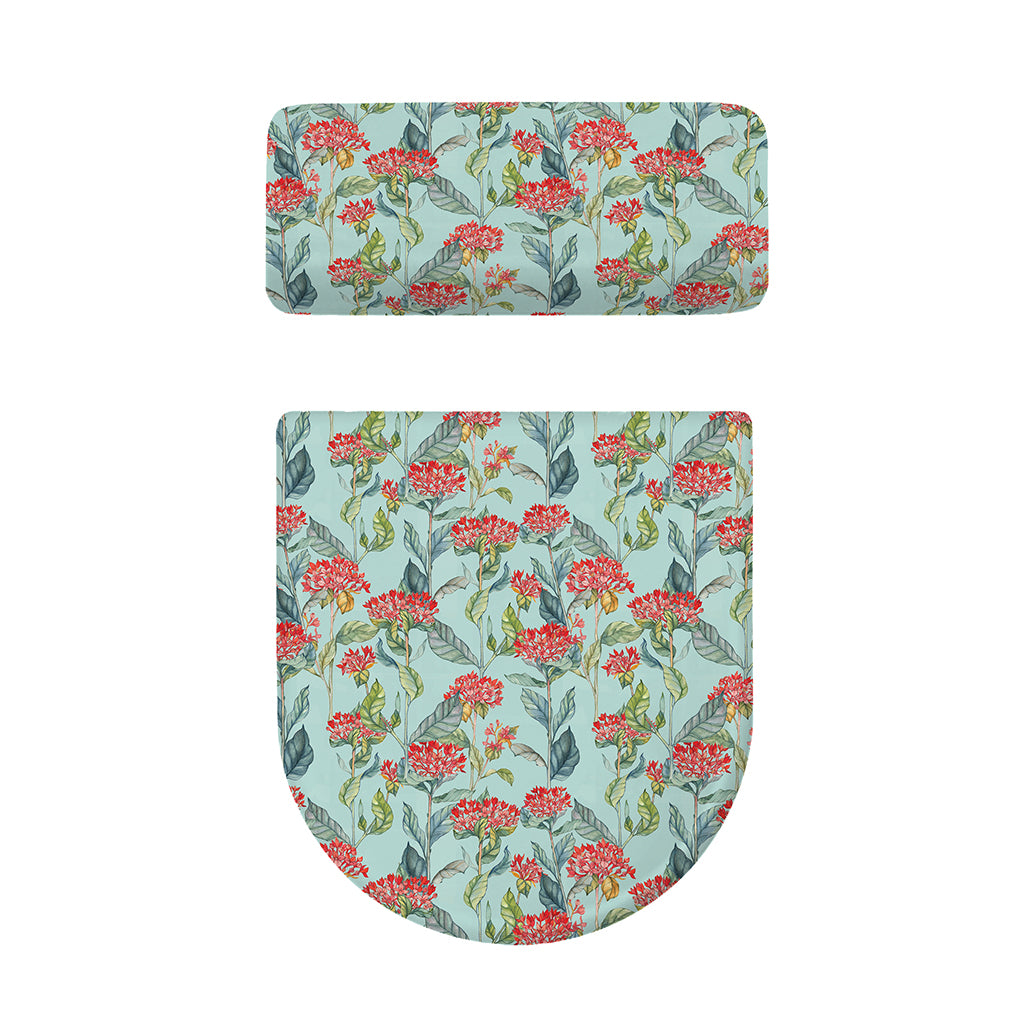 Bouvardia Pattern Print Toilet Lid And Tank Cover Set