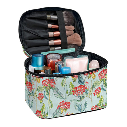 Bouvardia Pattern Print Travel Makeup Bag