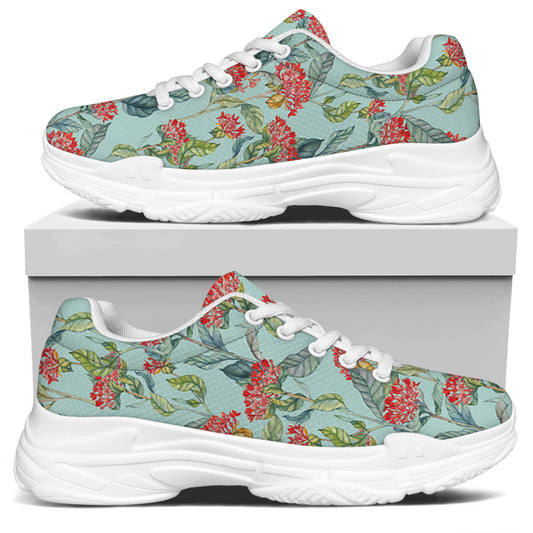 Bouvardia Pattern Print White Chunky Shoes