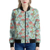 Bouvardia Pattern Print Women's Bomber Jacket