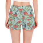 Bouvardia Pattern Print Women's Split Running Shorts