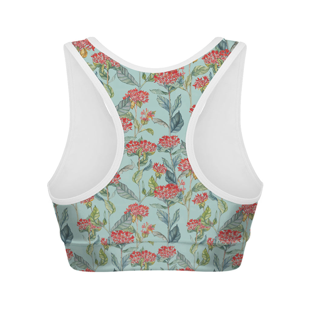 Bouvardia Pattern Print Women's Sports Bra