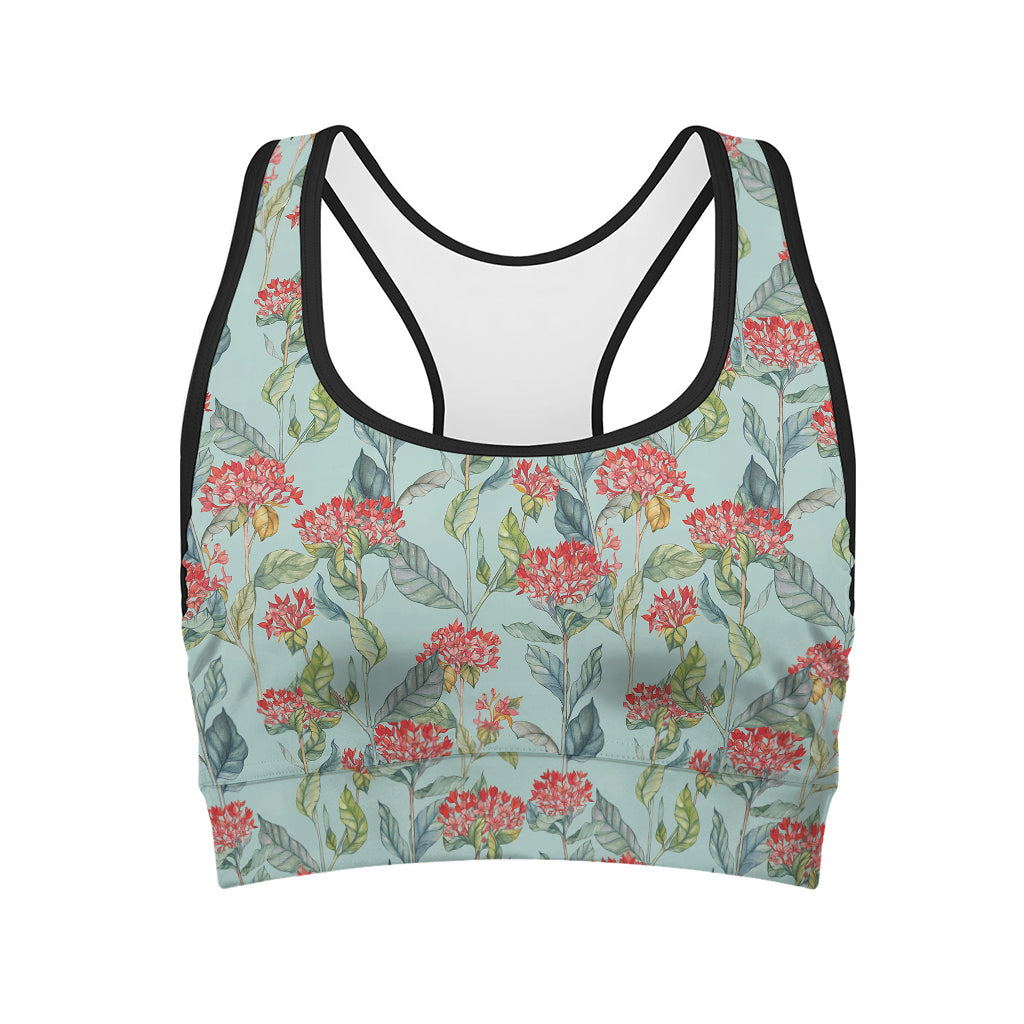 Bouvardia Pattern Print Women's Sports Bra