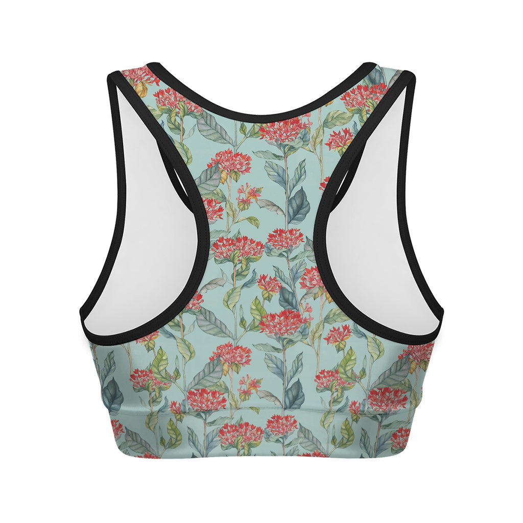 Bouvardia Pattern Print Women's Sports Bra