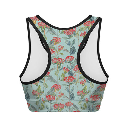 Bouvardia Pattern Print Women's Sports Bra