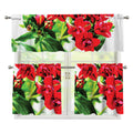 Bouvardia Plant Print 3 Piece Kitchen Curtains