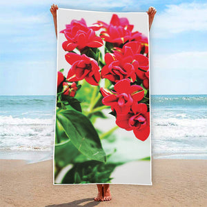 Bouvardia Plant Print Beach Towel