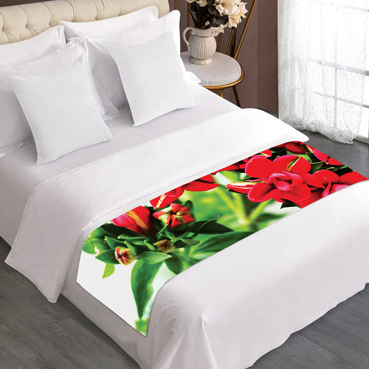 Bouvardia Plant Print Bed Runner