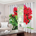 Bouvardia Plant Print Dimout Grommet Curtains