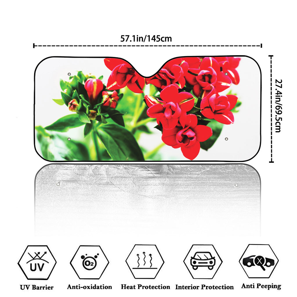 Bouvardia Plant Print Car Windshield Sun Shade