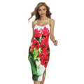 Bouvardia Plant Print Cross Back Cami Dress
