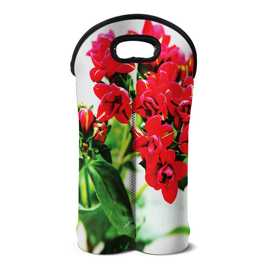 Bouvardia Plant Print Double Neoprene Wine Tote
