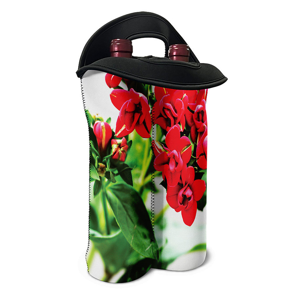 Bouvardia Plant Print Double Neoprene Wine Tote