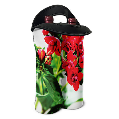 Bouvardia Plant Print Double Neoprene Wine Tote