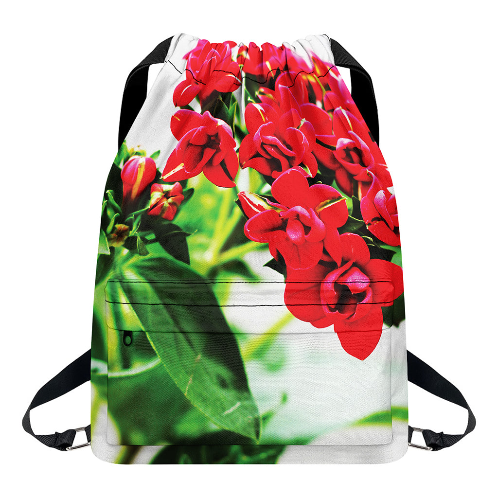 Bouvardia Plant Print Drawstring Backpack