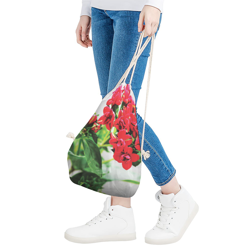 Bouvardia Plant Print Drawstring Bag